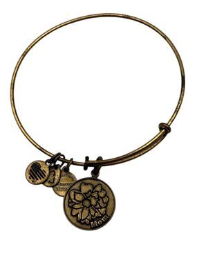 Alex And Ani Brass Mom Flower Expandable Charm Bracelet